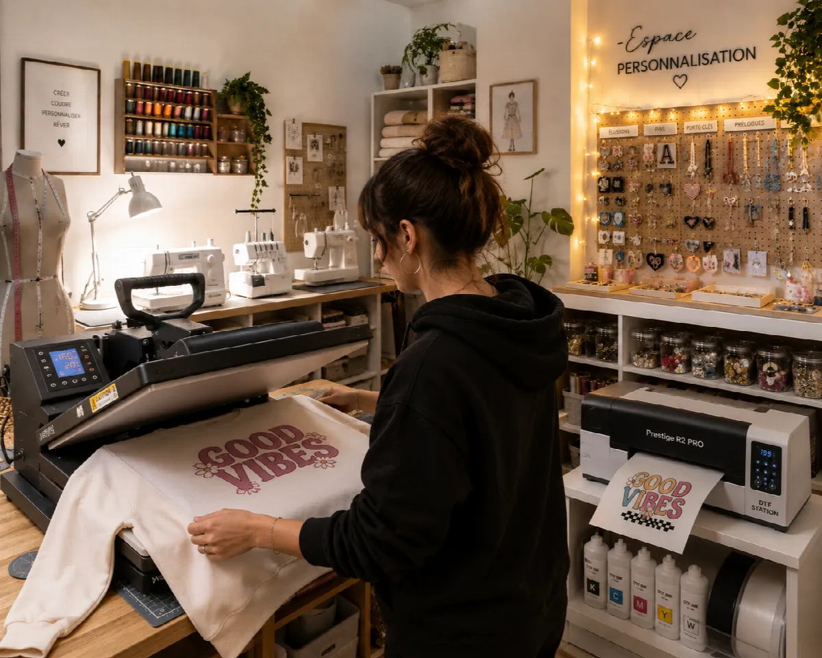 Personnalisation d'un vêtement à l'atelier