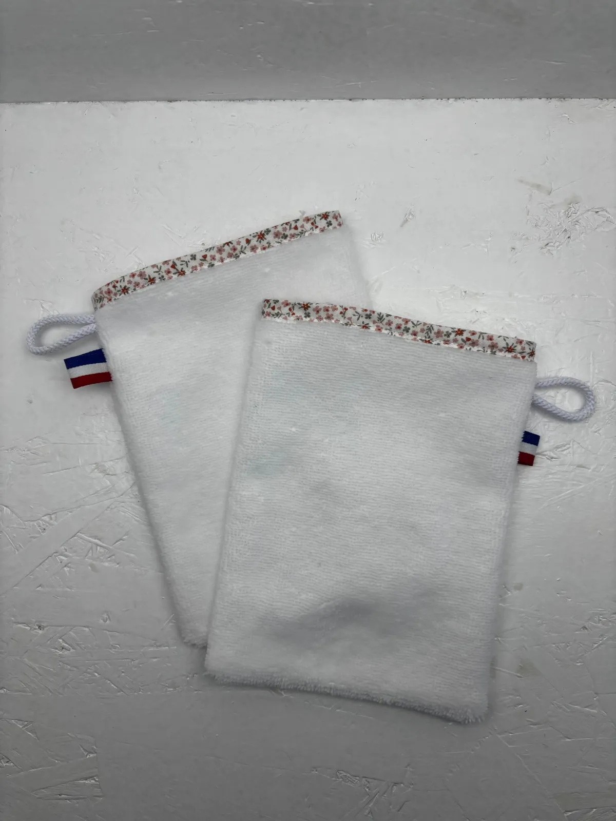 Gants de Toilette Réutilisables Coton Doux – Lot 2 – Faits Main France