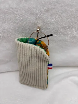 Étui à Lunettes en Velours Côtelé – Fait Main, Plusieurs Couleurs