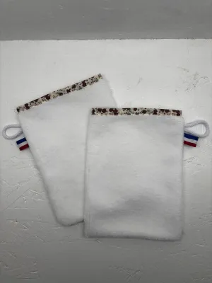 Gants de Toilette Réutilisables Coton Doux – Lot 2 – Faits Main France