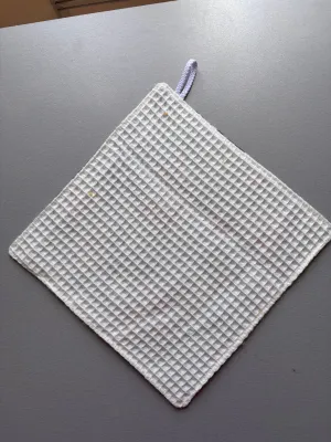 Essuie-Mains Coton Nid d’Abeille 25x25 cm – Lavable, Absorbant, Fait Main France